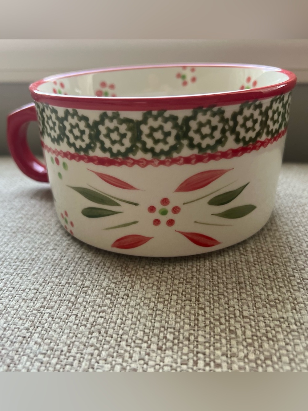 Temp-Tations Red & Green Floral Ceramic Mug
